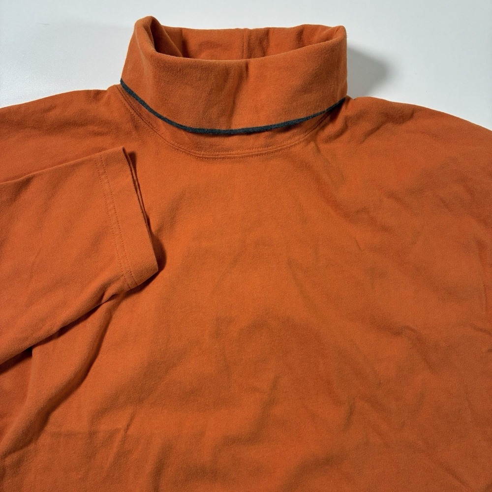 NEW VINTAGE J Crew Turtleneck Shirt Large Orange Oarsman Pullover Classic 90s